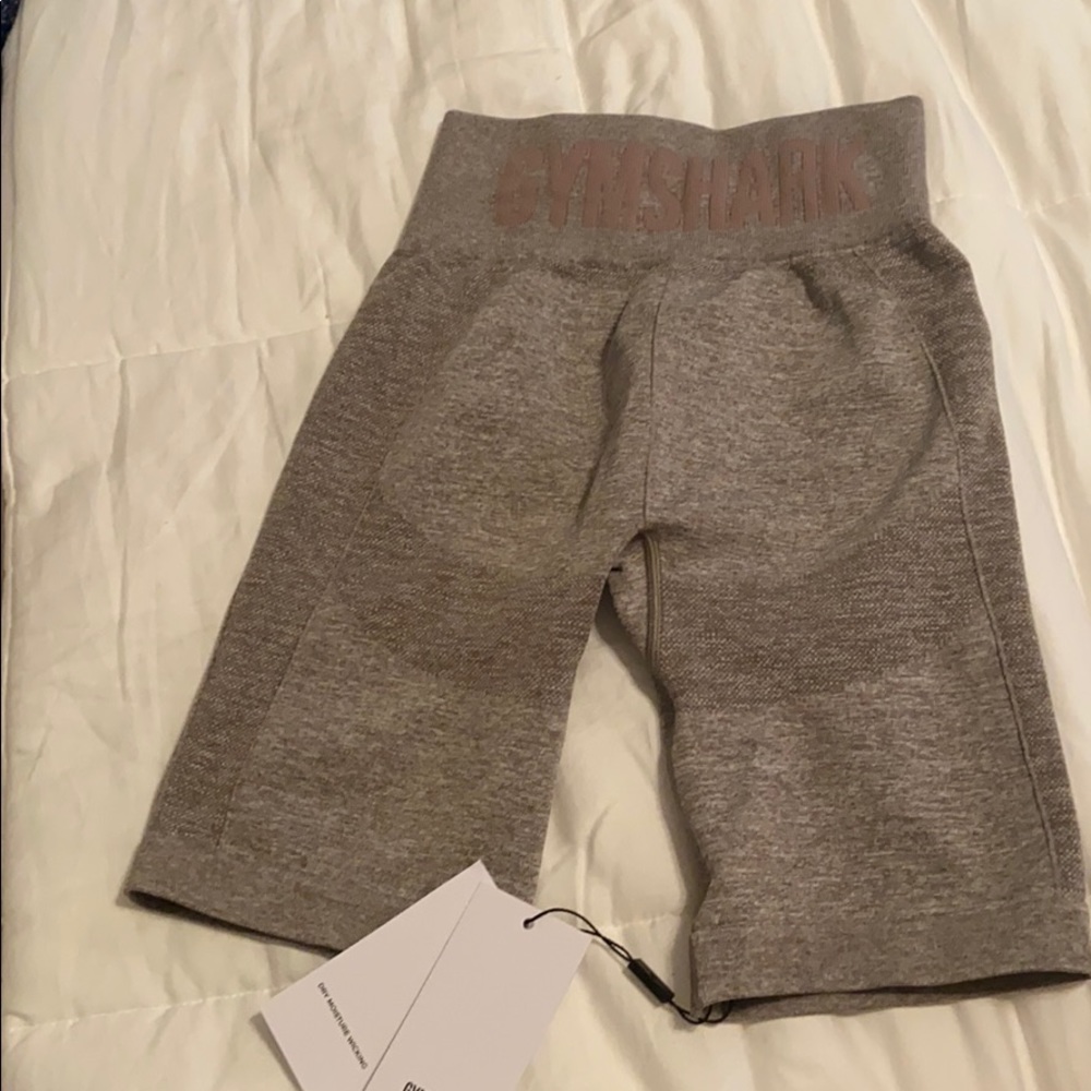 Gymshark high waisted flex shorts and Nike shoes